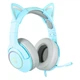 Игровые наушники Onikuma K9 с микрофоном и LED RGB подсветкой кошачьи ушки проводные Green - изображение 2