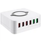 Мультизарядная док-станция на 6 USB портов с беспроводной зарядкой Addap MCS-E6, QC3.0, 75W - изображение 3