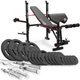 Силовой набор Hop-Sport Strong 106 кг со скамьей HS-1055 и чугунными дисками - изображение 1