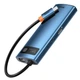 USB-хаб (концентратор) Baseus Metal Gleam Series 6-in-1 (Type-C to USB3.0*3, 4K HDMI, RJ45, Type-C) Blue, синий (WKWG000003) - изображение 5