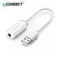 Внешняя звуковая карта Ugreen WUS206 2в1 USB Audio Adapter TRRS USB 2.0 белая (7165) - изображение 8