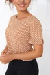 Блуза Fashion Girl "Ненси" 44 бежевая с белым горохом - изображение 2