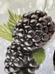 Кухонный фартук Ежевика Макро 3Д наклейка для кухни синие Ягоды капли росы глянцевая Серый 600*2500 мм - изображение 4
