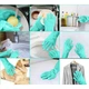 Силіконові багатофункціональні рукавички для миття та чищення Silicone Magic Gloves Бірюза - зображення 4