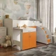 Кровать-комната Bed Room № 5 Viorina-Deko со столом 80х180 см Ламинированная ДСП Белый + Оранжевый - изображение 2