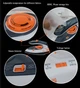 Утюг DSP Mini Travel 1200Вт подача пара, складная ручка, выбор напряжения KD1068 Orang (KD1068VDSP) - изображение 2