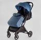 Коляска прогулочная детская JOY Comfort L-64055 рама сталь с алюминием, футкавер, подстаканник, телескопическая ручка Синий джинс - изображение 4