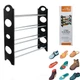Полиця органайзер для взуття стелаж shoe rack складана стійка підставка чорна - зображення 1