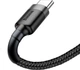 Кабель Baseus Cafule Cable USB Type-C 3A 1m Gray Black - зображення 4