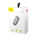 Автомобильное зарядное устройство Baseus Square Metal QC 4.0+PD3.0 30W USB + Type-C 5A Серебристый - изображение 5