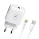 Зарядний пристрій SkyDolphin SC22EL (1USB, 2.1A) White (MZP-000158) + кабель Lightning - зображення 1