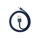 Кабель для быстрой зарядки Baseus Cafule Metal Lightning 2.4A 1m Blue/Gold - изображение 3
