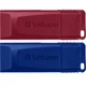 USB флеш накопитель Verbatim 2x32GB Store'n'Go Slider Red/Blue USB 2.0 (49327) - изображение 1