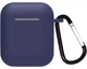 Силиконовый чехол Nik с карабином для Apple AirPods dark blue - изображение 2