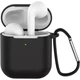 Силиконовый чехол Nik с карабином для Apple AirPods черный - изображение 1
