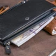 Гаманець-клатч вертикального формату із натуральної шкіри ST Leather Чорний для молоді з кишенею для мобільного (bg193fash10) - зображення 10