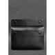 Кожаный чехол-конверт на магнитах для MacBook 14 дюйм, черный, натуральная кожа Краст, ручная работа, 34,3×24,5 см 58668 - изображение 3