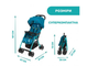 Прогулочная коляска Ohlala 3 Stroller Sloth in Space, Chicco (бирюзовая с рисунком), 79733.28 - изображение 4