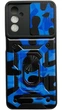 Чехол Camo c кольцом-подставкой на Samsung Galaxy M13 синий - изображение 1