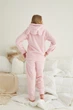 Піжама жіноча тепла махрова Pijamoni Meow пудрова 2XL - зображення 2