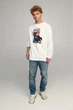 Світшот чоловічий OVERSIZE /no flis/ M Білий (BSMW30026) - изображение 2