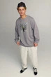 Світшот чоловічий OVERSIZE /no flis/ S сірий (BSMEG30028) - изображение 2