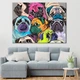 Картина Холстович Lovely pugs 30x40 см. Картина з мопсами поп арт для офісу, вітальні, спальні, інтер'єру - зображення 1
