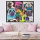 Картина Холстович Lovely pugs 30x40 см. Картина з мопсами поп арт для офісу, вітальні, спальні, інтер'єру - зображення 4