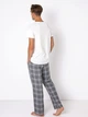 Піжама (футболка + штани) Aruelle Tyler pajama long XL Білий/Сірий (5904541436395) - зображення 2