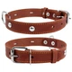 Ошейник "CoLLaR" одинарный с украшениями (ширина 25мм, длина 38-50см), коричневый - изображение 1