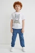 Джоггеры синие бежевые и бирюзовые H&M 134см (40007095) - изображение 3