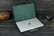 Кожаный чехол для MacBook Дизайн №31, натуральная Винтажная кожа, цвет Зеленый - изображение 3