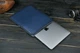 Кожаный чехол для MacBook Дизайн №1 с войлоком, натуральная кожа итальянский Краст, цвет Синий - изображение 3