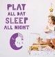 Вінілова наклейка Play all day (місяць текстові наклейки в дитячу хлопчика і дівчинки) матова 970х310 мм - зображення 1