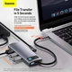 USB HUB Type-C Порт-репликатор BASEUS Metal Gleam Series 6-in-1 Multifunctional Docking Station Space Gray (CAHUB-CW0G) - изображение 7