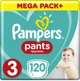 Подгузники-трусики Pampers Pants Размер 3 Эластичные 120 штук Maxi 6-11 кг Удобные практичные - изображение 1
