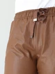 Брюки женские из эко-кожи коричневые джоггеры 24327-1 L - изображение 7