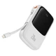 Зовнішній акумулятор повербанк PowerBaseUS Qpow Pro 10000mAh USB/Type-C/Lightning, 20W/5A, PD/QC| з кабелем Lightning White - зображення 4
