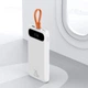 Зовнішній акумулятор повербанк power bank BASEUS Block 10000mAh |1USB/1Type-C/Lightning Cable, 20W/3A, PD/QC| white - зображення 8