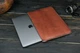 Кожаный чехол для MacBook Дизайн №2 с войлоком, натуральная кожа итальянский Краст, цвет Вишня - изображение 4