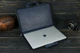 Кожаный чехол для MacBook Дизайн №31, натуральная Винтажная кожа, цвет Синий - изображение 2