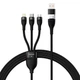 Кабель Baseus Flash Series Ⅱ Two-for-three Charging cabel U+C to M+L+C 100W 1.2m (CASS030101) Black - зображення 1