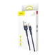 Кабель Baseus cafule cabel USB для iP 1.5A 2m (CALKLF-CV3) Gold+Blue - зображення 6