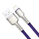 Кабель Baseus Cafule Series Metal Data cabel USB to IP 2.4A 2m (CALJK-B05) Purple - изображение 2
