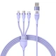 Кабель Baseus Flash Series Ⅱ Two-for-three Charging cabel U+C to M+L+C 100W 1.2m (CASS030105) Purple - изображение 1