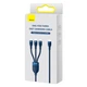Кабель Baseus Flash Series Ⅱ One-for-three Fast Charging cabel Type-C to M+L+C 100W 1.5m (CASS030203) Blue - изображение 7
