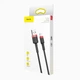 Кабель Baseus cafule cabel USB 2.4A 0.5M (CALKLF-A19) Red+Black - зображення 6