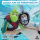 Детская X/S Панорамная Снорклинг Маска (3-10лет) Полнолицевая FB KidsStyle для плавания в море, ныряния под воду с трубкой Плавательные Подводные Очки для снорклинга - мономаска на все лицо с защитным клапаном Green - изображение 9