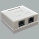 Розетка 2хRJ45 UTP, біла, Kingda - зображення 1