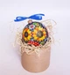 Новогоднее Украшение Новогодний шар "Подсолнух", 10 см, Петриковская роспись, стекло, синий - изображение 9